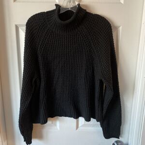 American Eagle Sweater Women’s Size Small Black Pullover Cable Knit High Neck